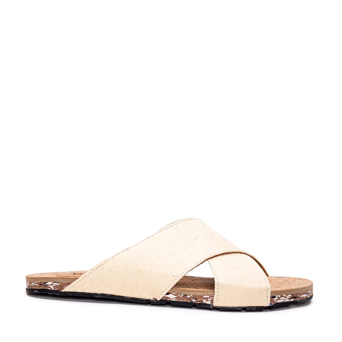 Vegan Sandals | Online Shopping | Gaia White Vegan Flat Criss-Cross ...
